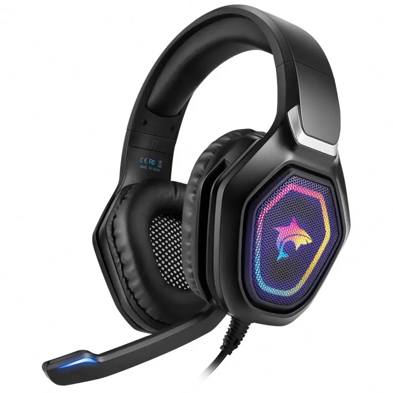 

Premium Surround Sound Custom Mobile PC Wired Overhead Headphones Oem led light with mic vr stereo 7.1 rgb gaming headset