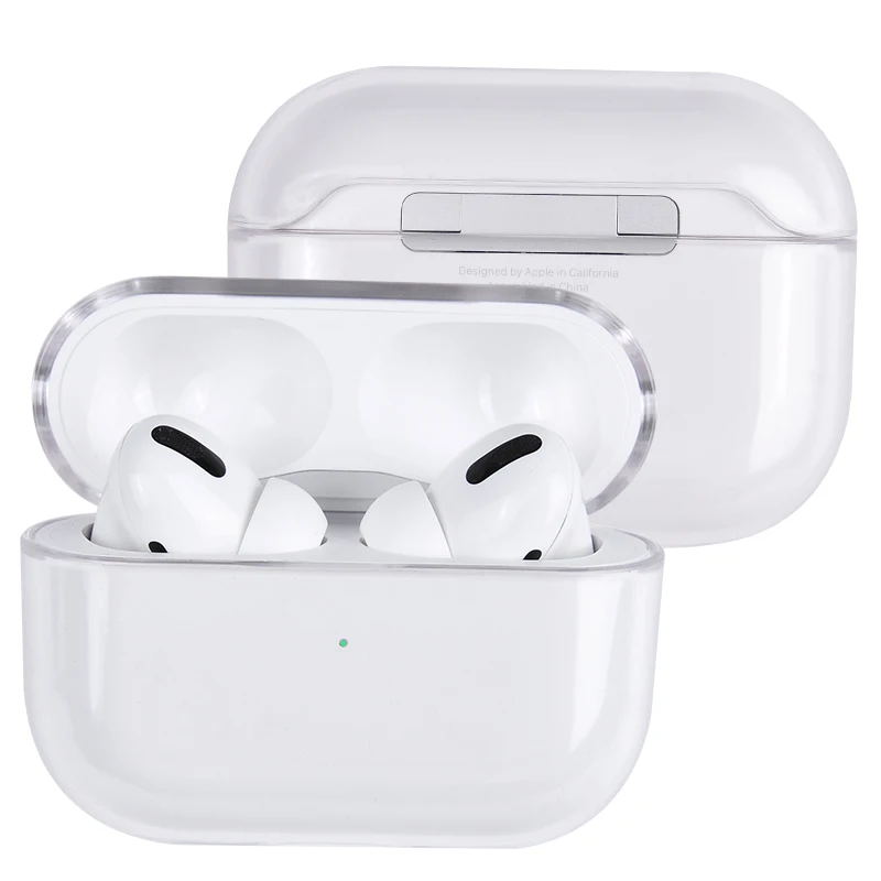 

Factory OEM Customized Logo hard plastic Clear and Transparent Protection Case for Apple Airpods pro Charging Case 2019