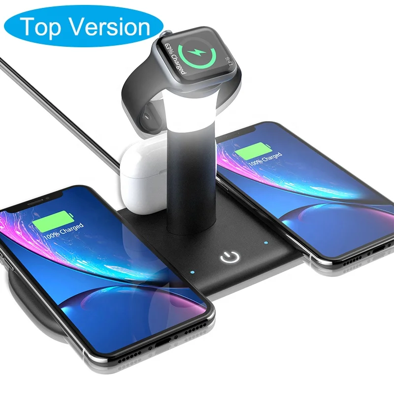 

Top Version 15W Multifunctional 3 in1 5 in 1 Wireless Charger Magnetic Fast Charging Dock Desktop Charging Station With Lamp
