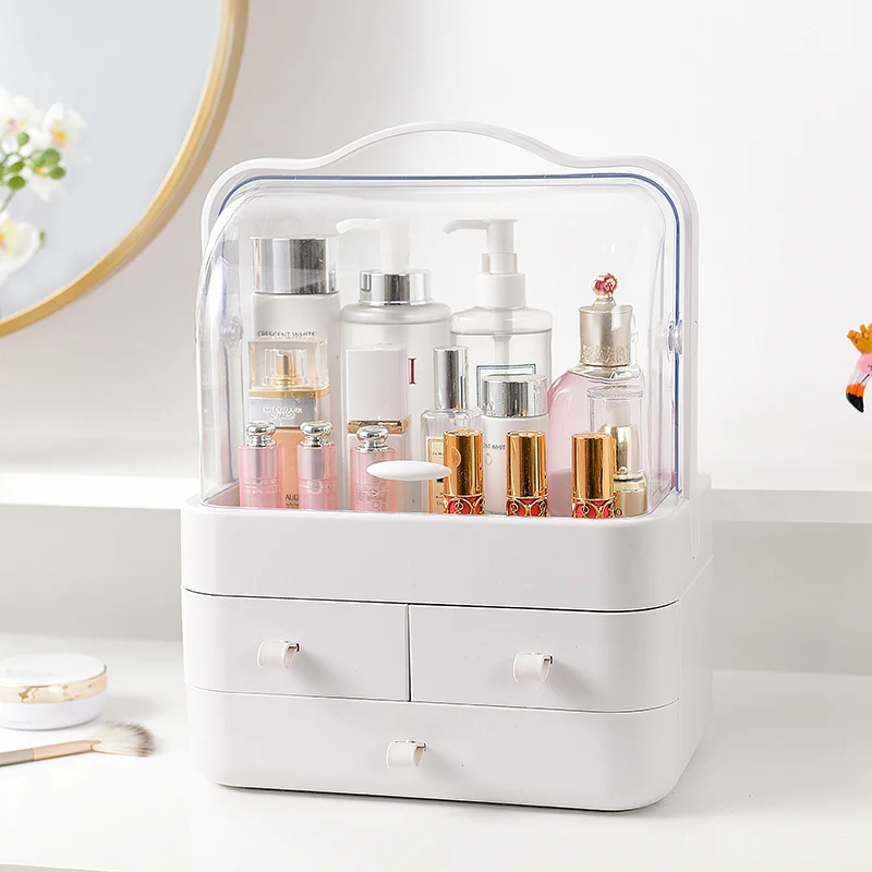 

Portable Transparent Portable Cosmetic Plastic Organizer Clear Makeup container Storage Drawer Box
