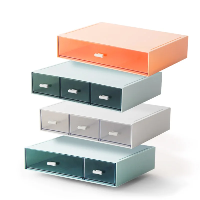 

Desktop cosmetic organizer drawer storage box multifunction plastic storage drawers for sundries