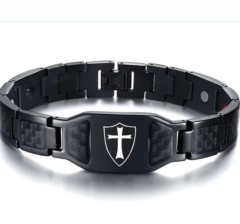 

Wollet Magnetic Therapeutic Healthy Carbon Fiber Men Masonic Bracelet