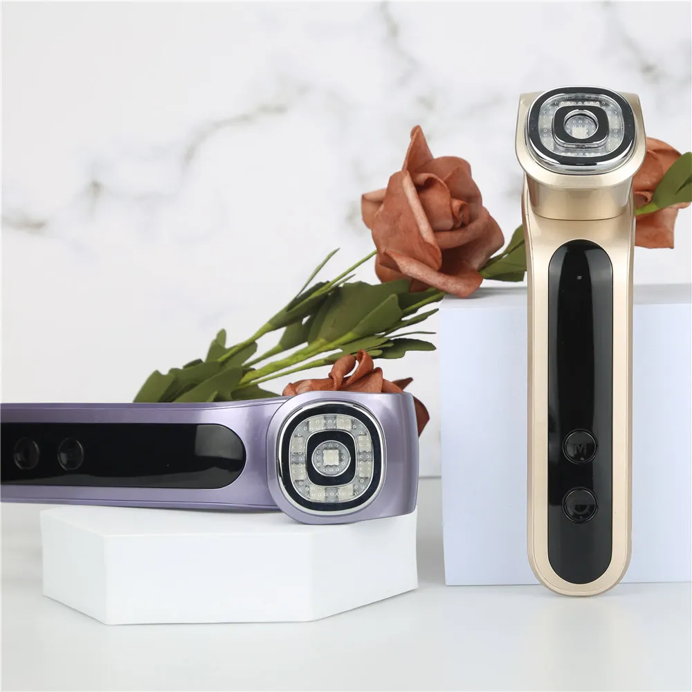 

Hot Sales rose quartz logo facial massager 5 in 1 Moisturizer, White, gold or customized.