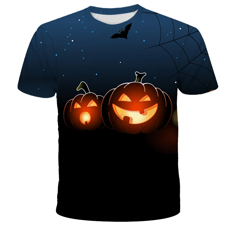 

Night sky jack-o '-lantern 3D sublimation Printed T-shirt short-sleeved hoodie