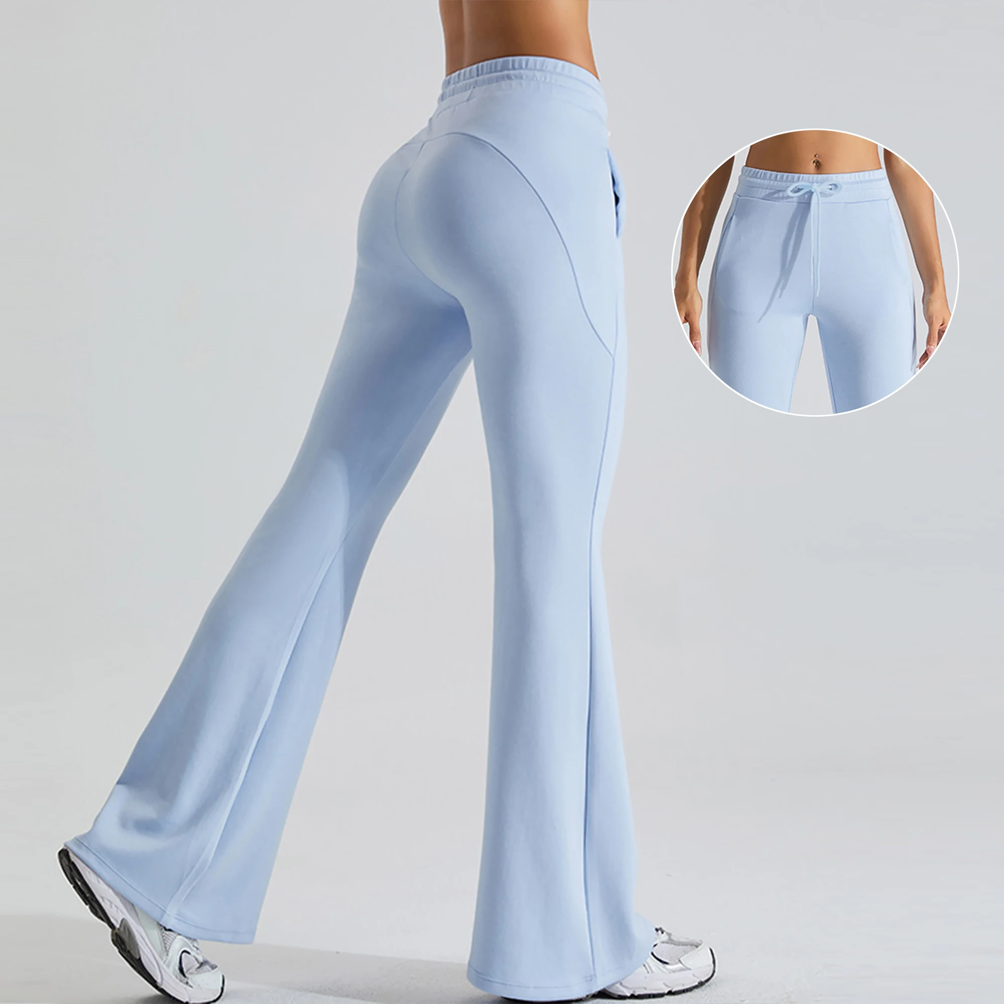 

2023 New Sportswear Sweatpants Custom Sweatsuit Running Sport Yoga Fitness Jogger Flared Pants Tracksuit For Women