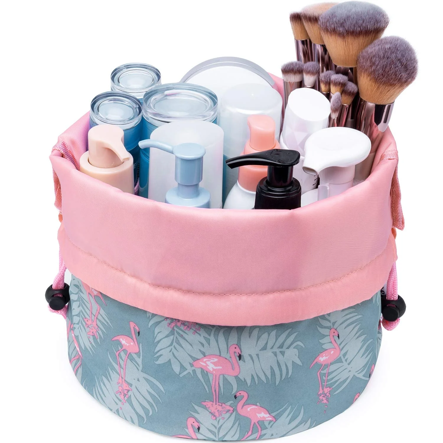 

High quality multifunction portable makeup bag organizer wash bag travel drawstring toiletry bags for women cylinder