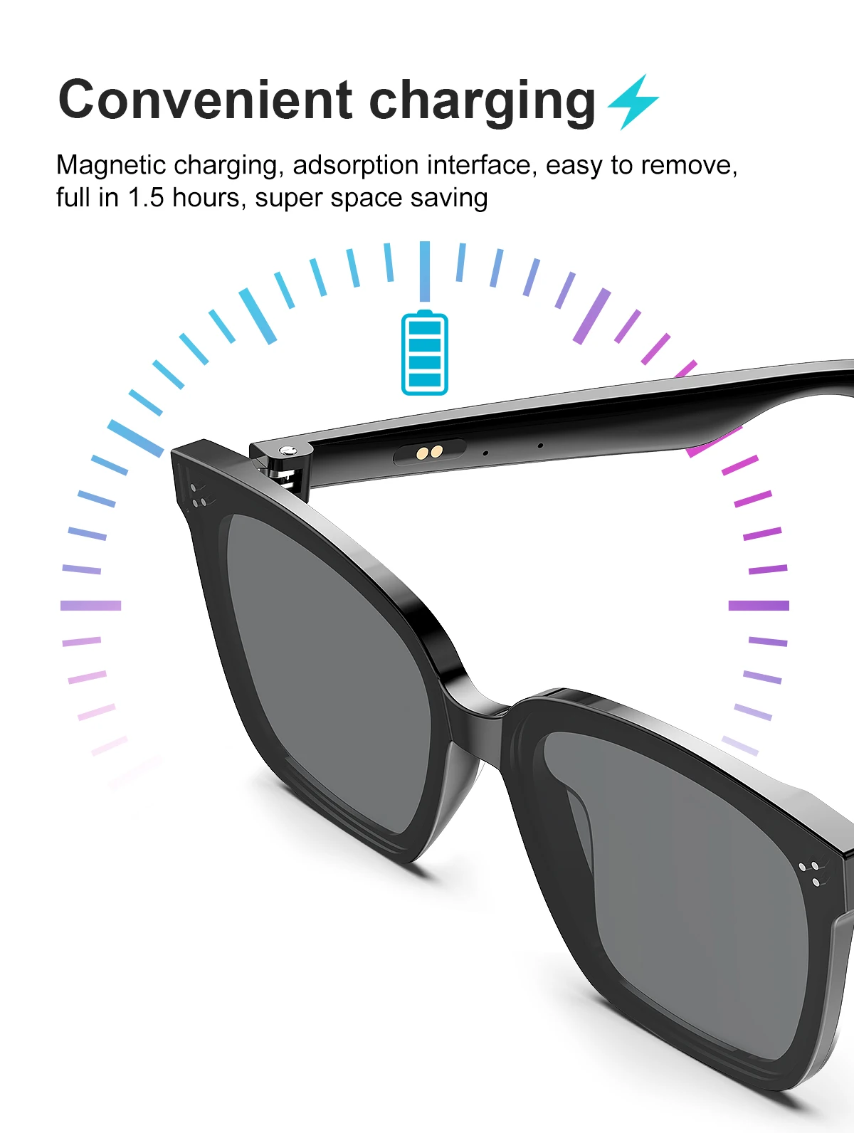 Smart Glasses For Phone Calls,And Antiblue Light Polarized Music
