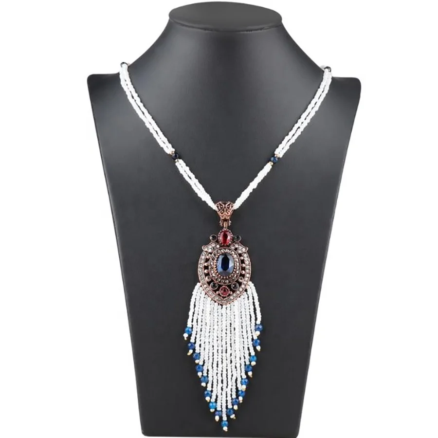 

Alloy Choker Colored Mala Bead Landing Charm Chain Boho Necklace Wholesale