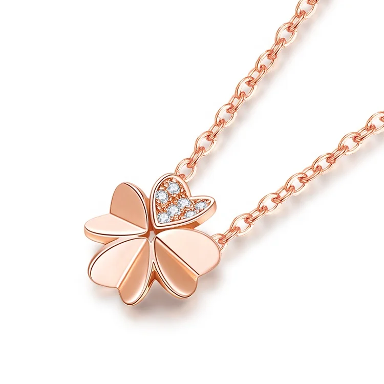 

OEM&ODM VANA Jewelry Silver Initial Necklace Chain Four Leaf Clover Necklace s925 Accessoris