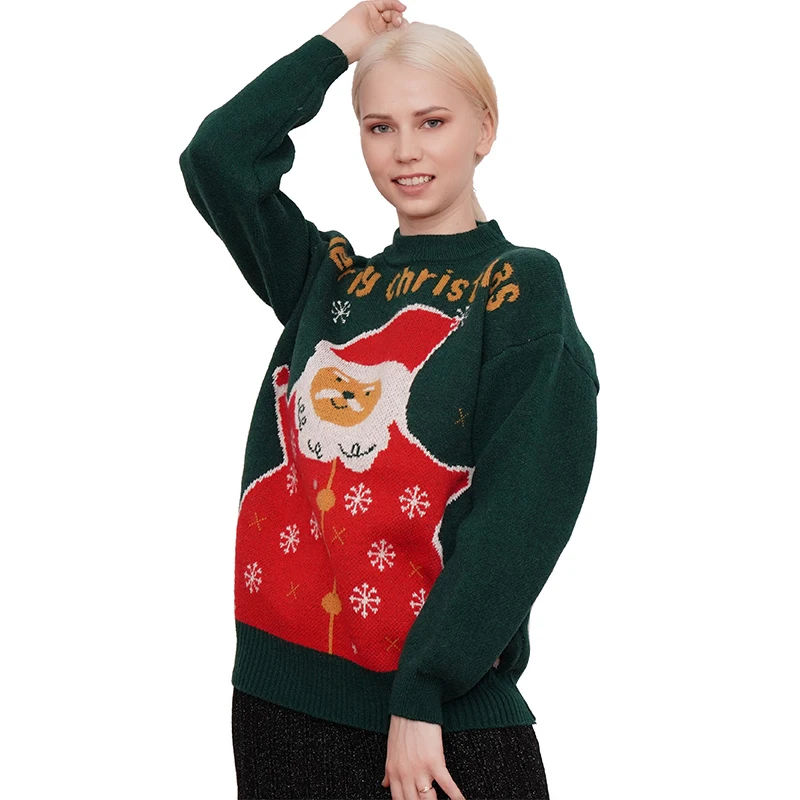 

OEM service Anti-Shrink and Anti-pilling chrismas sweaters graphic sweater women ugly Christmas sweaters
