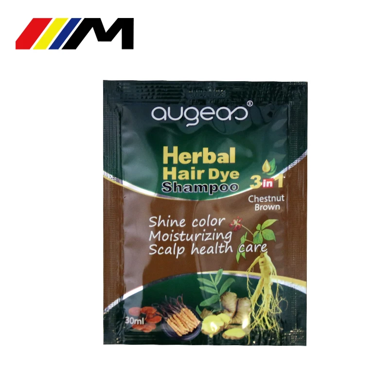 

Augeas hair dye brands wholesale manufacturer all no ppd natural sachet temporary washable black hair color shampoo, 6colors