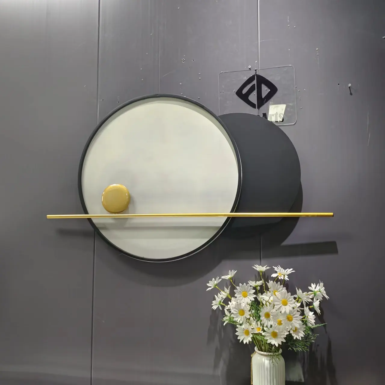 100x60cm Nordic Simple Creative Circular Wall Hanging Art Decor Pendant Hotel Apartment Metal Wall Hanging Decoration