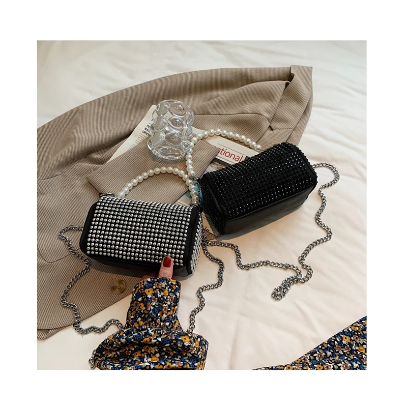 

2021 Roundness Designer Rhinestone Women Party Evening Bags Pearls Clutch Bags Bling Diamonds Purse Ladies shoulder bag