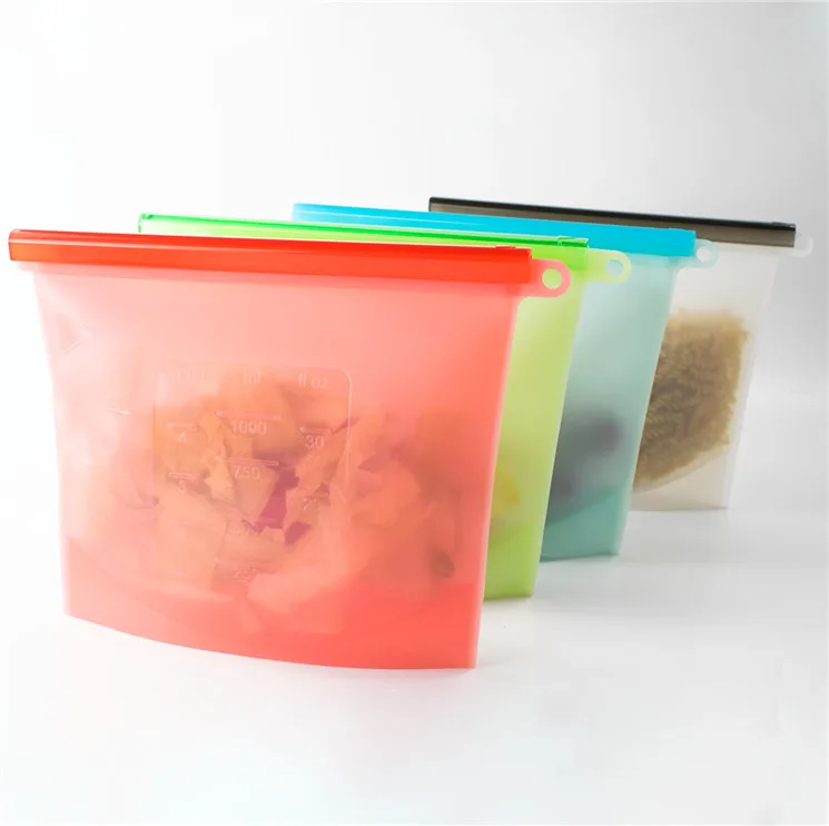 

leakproof food grade silicone food bag silicone food storage sandwich bag