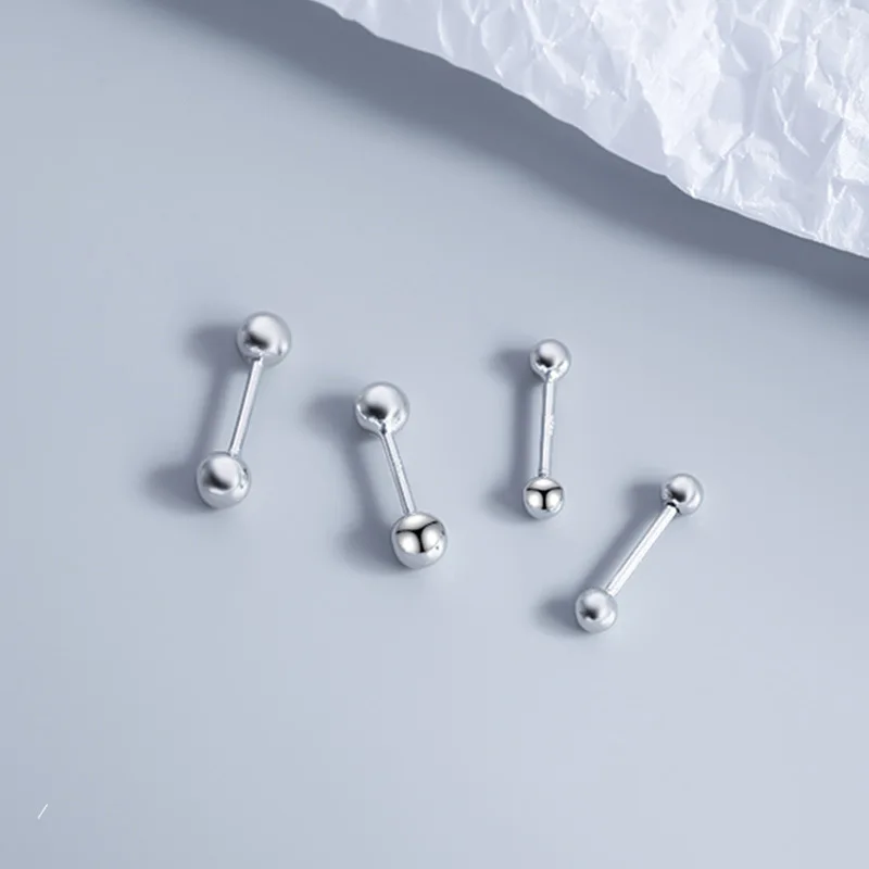 

Promotional Screw Dumbbell Shaped Eardrop Sterling Silver Earrings Endearing Small Exquisite Ear Ring, Picture