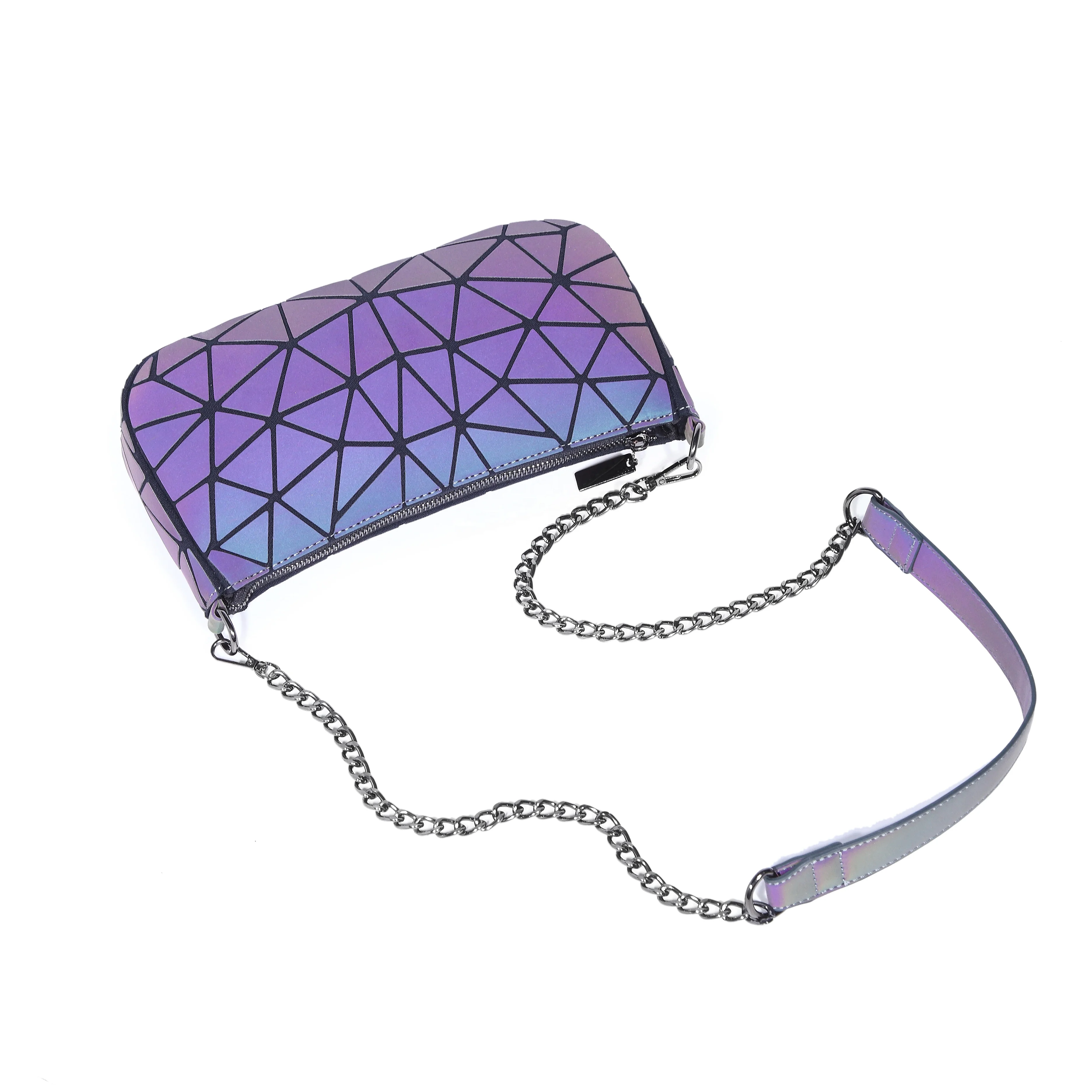 

fashion geometric refelecting bag chain ladies cross shoulder bags, Luminous