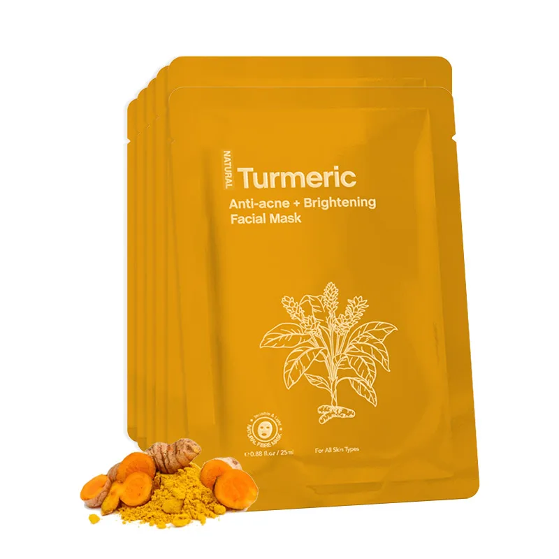

Wholesale Private Label Skin Care Turmeric Honey Facial Mask Organic Acne Treatment Sheet Turmeric Face Mask