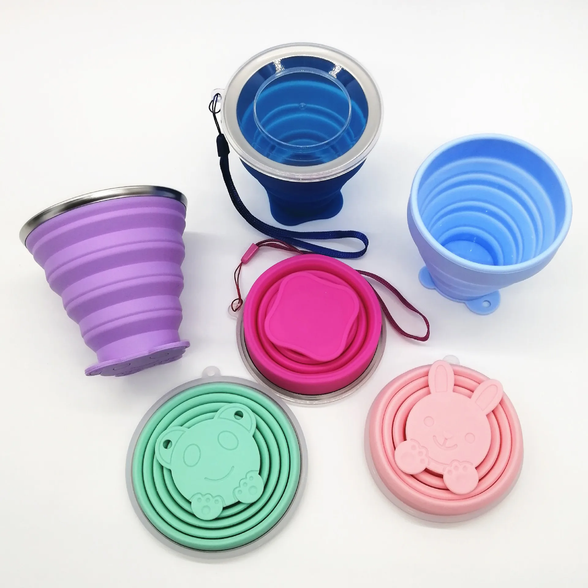

Food Grade Coffee Reusable Portable Collapsible Outdoor Bottle Folding Foldable Silicone Water Cup, Avaliable