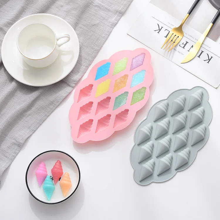 

Ice cream cone shape fondant cake silicone mold baking diy chocolate dessert mold, 2 colors