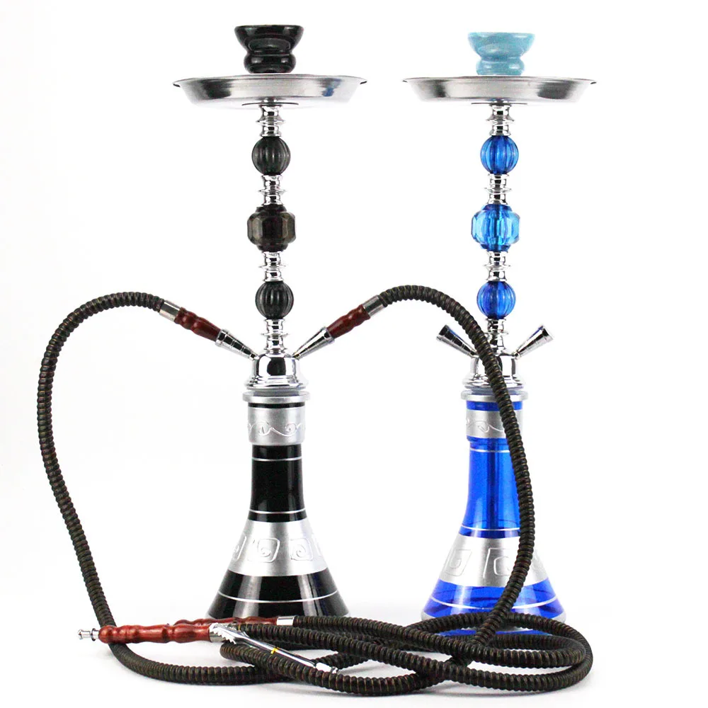 

Hintcan New Design 54cm Smoking glass Accessories double hose tube beaded Tobacco Hookah set for shisha, Mix