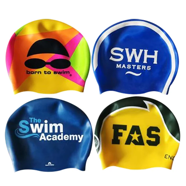 

High Quality Swim Cap Custom Logo Printing Waterproof Ear Protect 100% Adult Silicone Seamless Swimming Caps For Water Sport, Customized