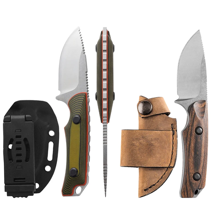 

15017 Hidden Canyon Hunter G10 stable wood fixed blade knife hunting kydex sheath belt straight knife bushcraft full tang