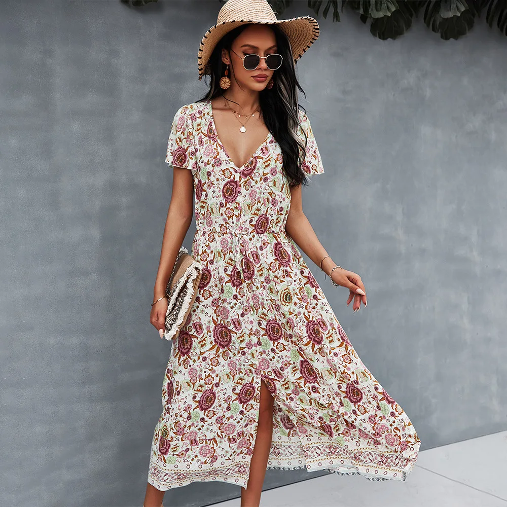 

FZ-145 Hot sale products Summer lady elegant long plus size casual women dresses, Shown