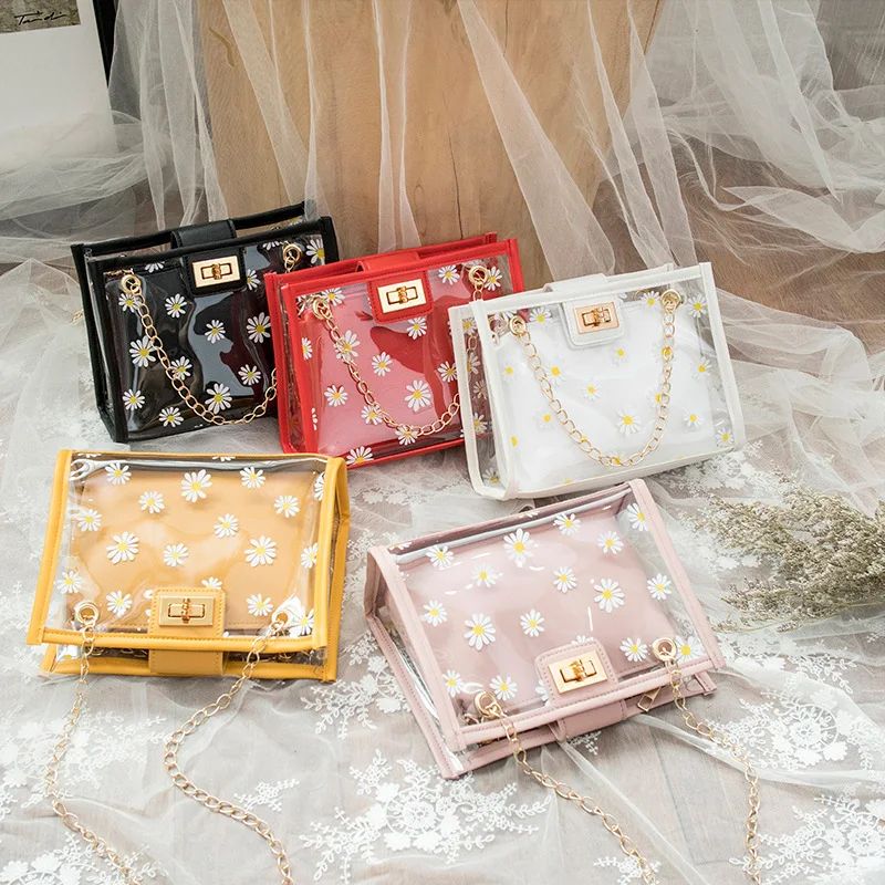 

2020 new fashion women ladies jelly chain bag women' chain jelly bag designer jelly bags