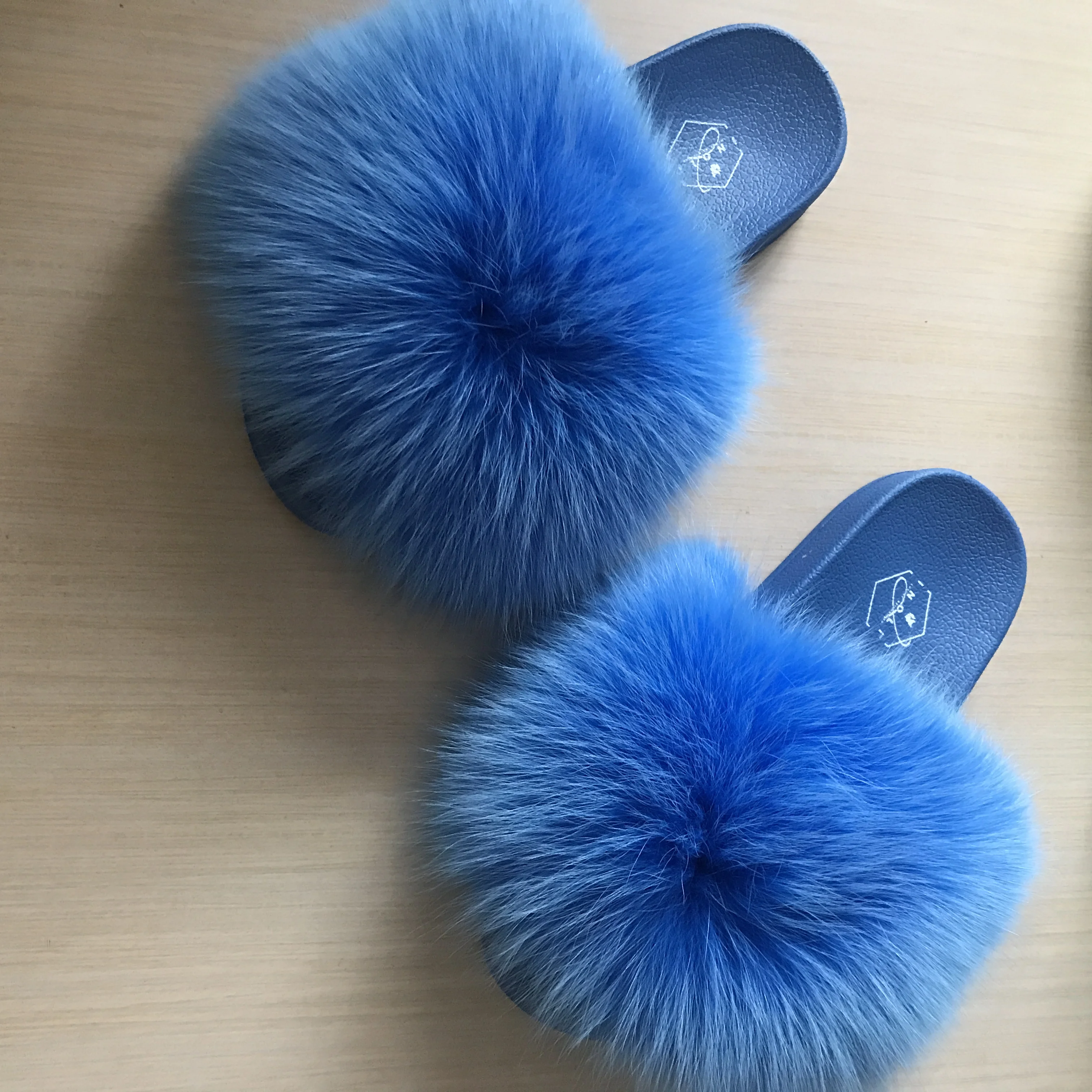 

Wholesale customized PVC summer raccoon fur slippers mink fur slippers real fox fur slides for women and toddler baby kids, Customized color