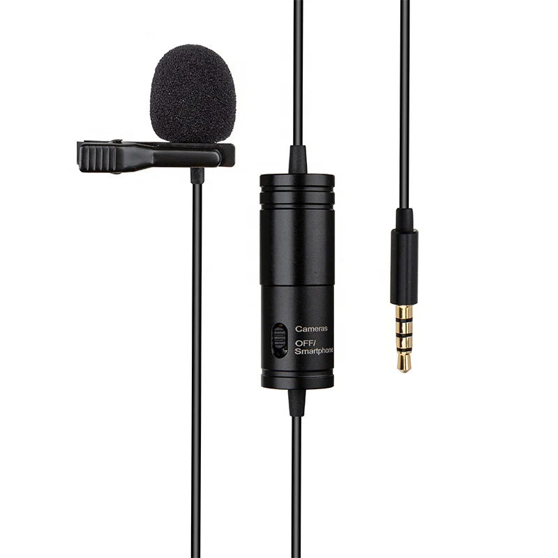 

Wholesale Lavalier Stereo Audio Recorder Interview Clip Microphone Professional Mic for camera smartphone laptop