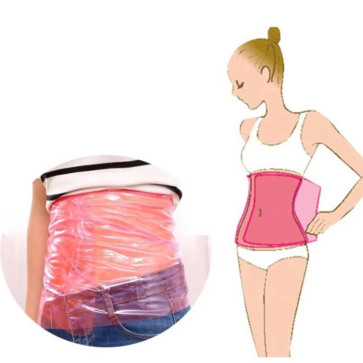 

Reusable PVC Slim Film Sauna Sweat Belly Tummy Slimmer Waist Trainer Body Shaper Belt Lose Weight Leg Waist Slimming Wrap, Pink