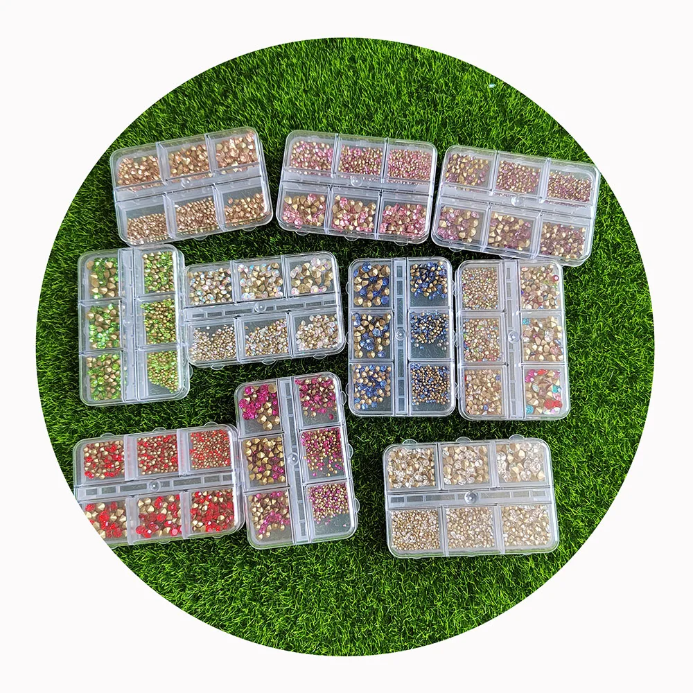 

10boxes/lot Wholesale Acrylic Rhinestone Mini Pointed Stone Beads Nail Beauty Art Decor Slime Accessories