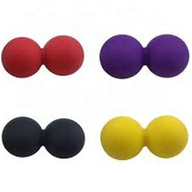 

eco-friendly custom logo fitness equipment silicone double lacrosse peanut massage ball