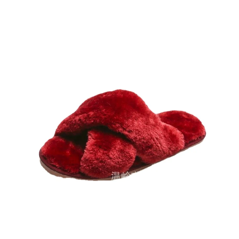 

New Shelves Slipper Making Sheet Kids Faux Fur Slippers With High Popularity, 9 colors