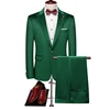 Wholesale customized high quality green velvet wedding suit men size slim casual suit