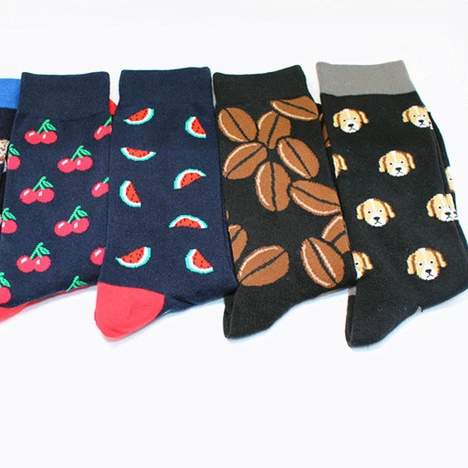 

Xianghui cheap Wholesale can custom logo cartoon unsex male multi-pattern trend cotton socks, Pantone color