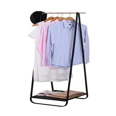 

Metal Garment Rack with Wood Shelf Garment Display Rack Clothing Garment Rack