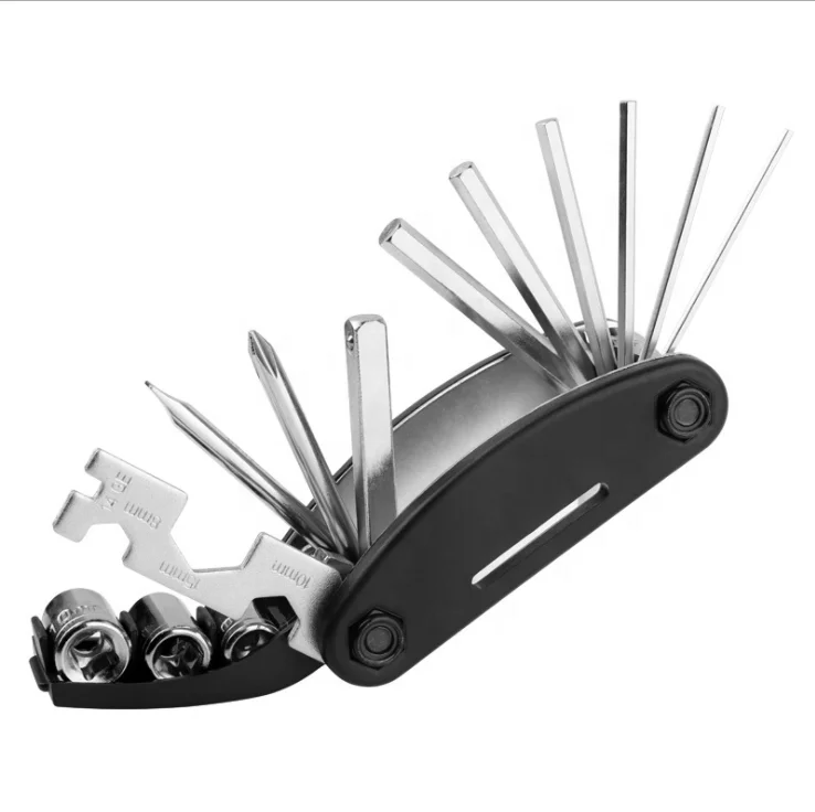 

16 In 1 Multifunction Bicycle Repair Tool Kit Practical Bike Accessory, Black