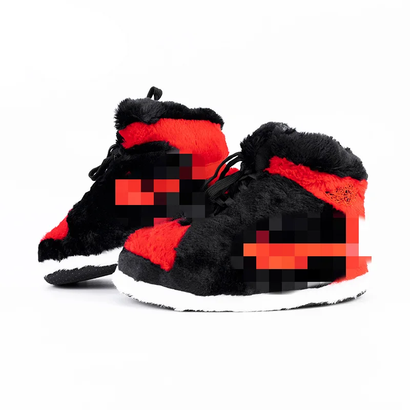 

Free sample average size custom plush unisex sneaker animal indoor winter yeezy aj Jordan slippers shoes