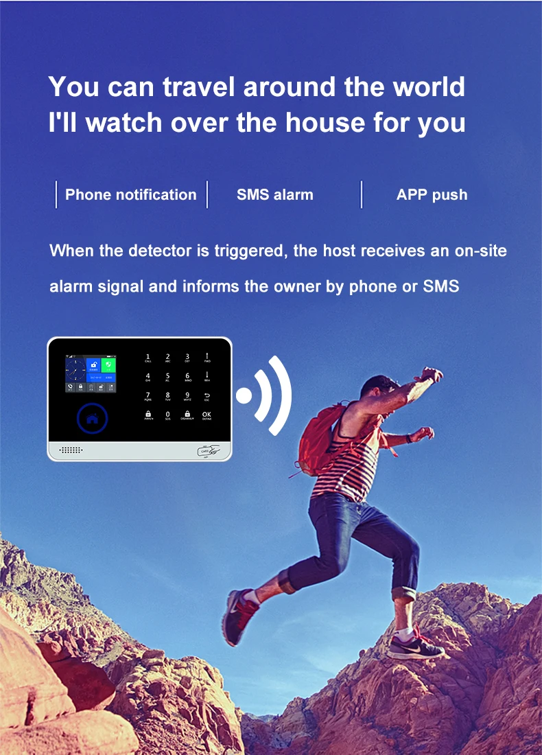 IOS Android App wireless gsm home security alarm system anti theft anti lost BL-6600