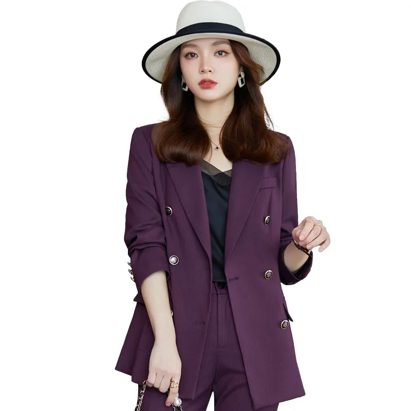 

Professional female fashion temperament jacket spring new high-end striped formal wear Women Office Suit