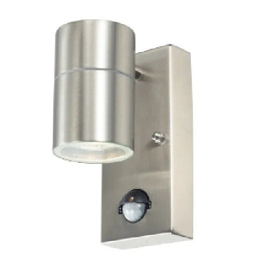 Outdoor stainless steel cylinder motion sensor spot wall light