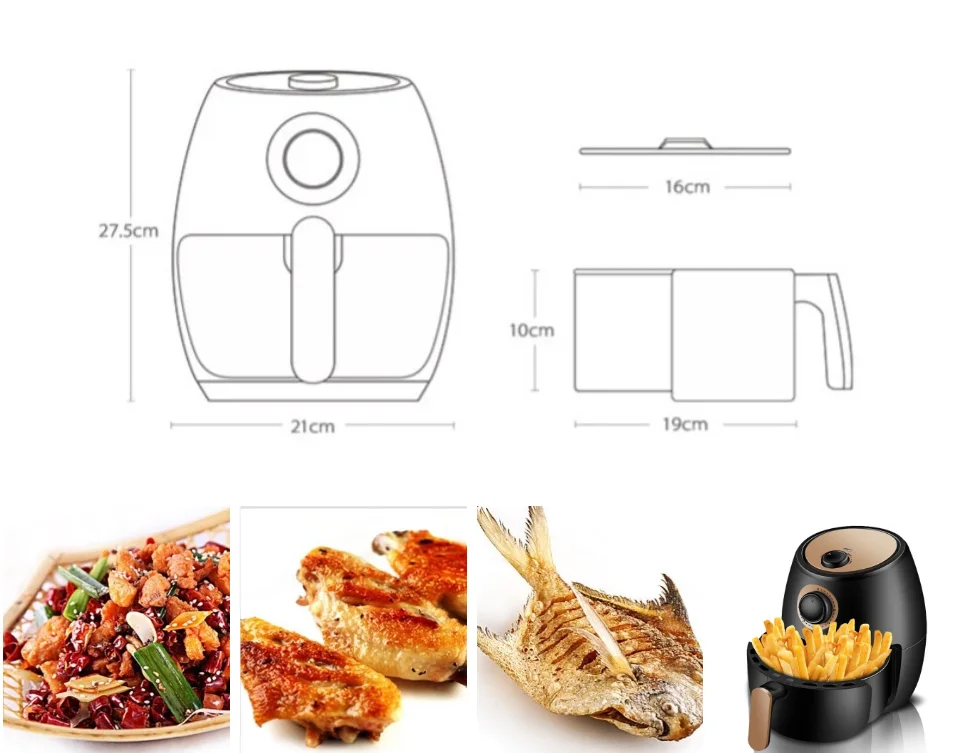 
Hot sales as seen on TV Industry Single pot Air Fryer or Double pot 2.5L Air fryer 