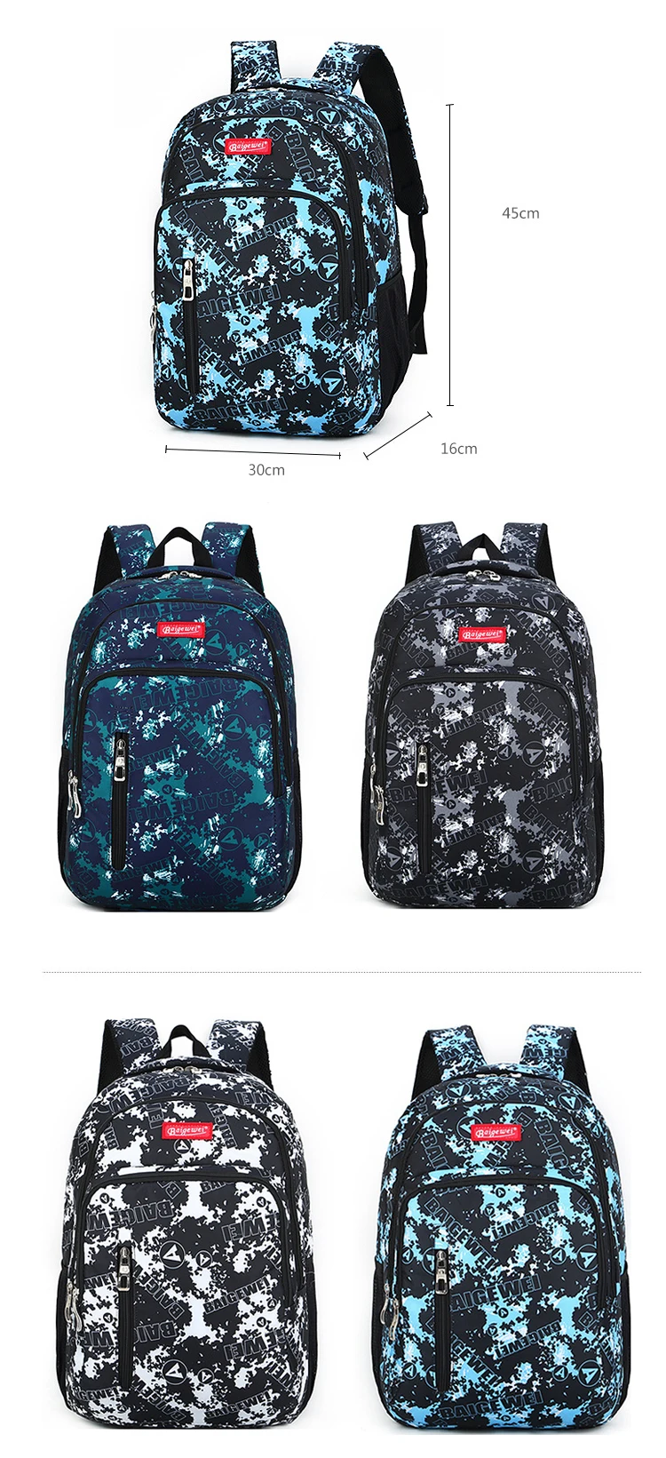 Osgoodway BSCI Factory Custom Sublimation Printing Girl Fashion Backpack for College Student