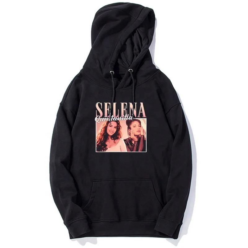 

Wholesale Selena Quintanilla Hoodies Pullover Street Style Oversized Hoodies Unisex, Black and white