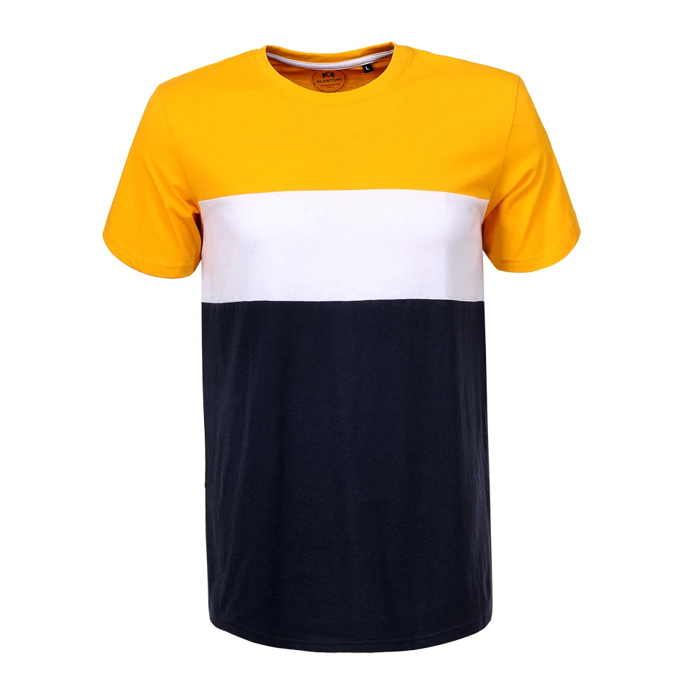

4500 PCS Ready made t-shirts Male 2020 newest fashion short sleeve block color basic blank 100% Cotton tshirts, Red,black, yellow