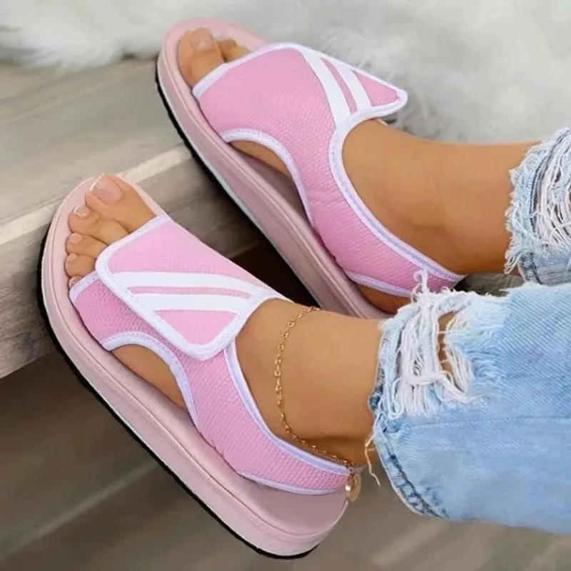 

Popular demand mesh summer lades sandals shoes women outdoors sneakers casual slippers, Black pink red blue