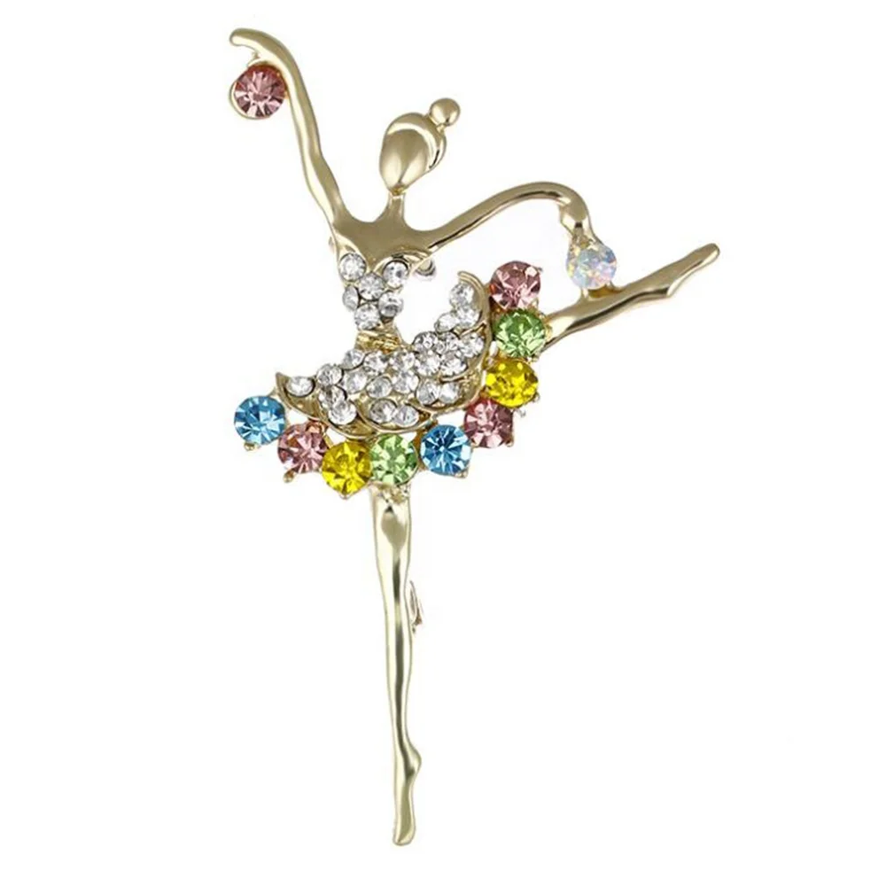 

Crystal Rhinestone Ballet Girl Pin Brooch for Women