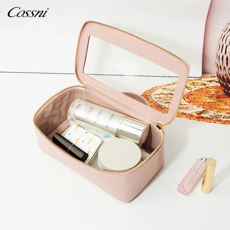 

Small Makeup Bag for Purse PU Vegan Leather Travel Cosmetic Pouch Toiletry Bag for Women Girls Gifts, Customized