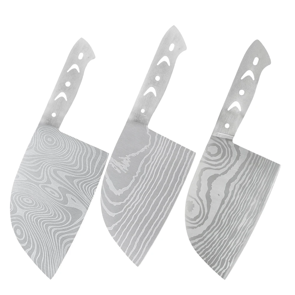 

Factory Direct Full Tang DIY Outdoor Hunting 4cr13 Stainless Steel 4mm Thick Damascus Pattern Blank Butcher Knife Blade Blanks